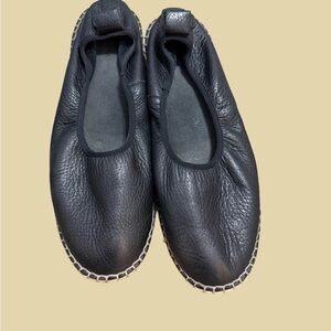 Cole Haan Black Leather Espadrille Ballet Flats
